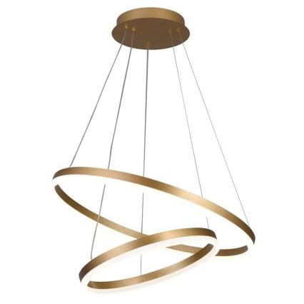 Brilagi - Led Dimmable κρεμαστό φωτιστικό οροφής CIRCLE LED/70W/230V 3000-6500K χρυσό + τηλεχειριστήριο