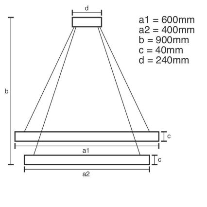 Brilagi - Led Dimmable κρεμαστό φωτιστικό οροφής CIRCLE LED/70W/230V 3000-6500K χρυσό + τηλεχειριστήριο