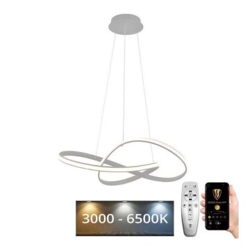 Brilagi - Led Dimmable κρεμαστό φωτιστικό οροφής COSMOWAVE LED/70W/230V 3000-6500K ασημί + τηλεχειριστήριο