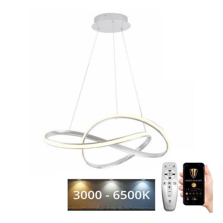 Brilagi - Led Dimmable κρεμαστό φωτιστικό οροφής COSMOWAVE LED/70W/230V 3000-6500K λευκό + τηλεχειριστήριο