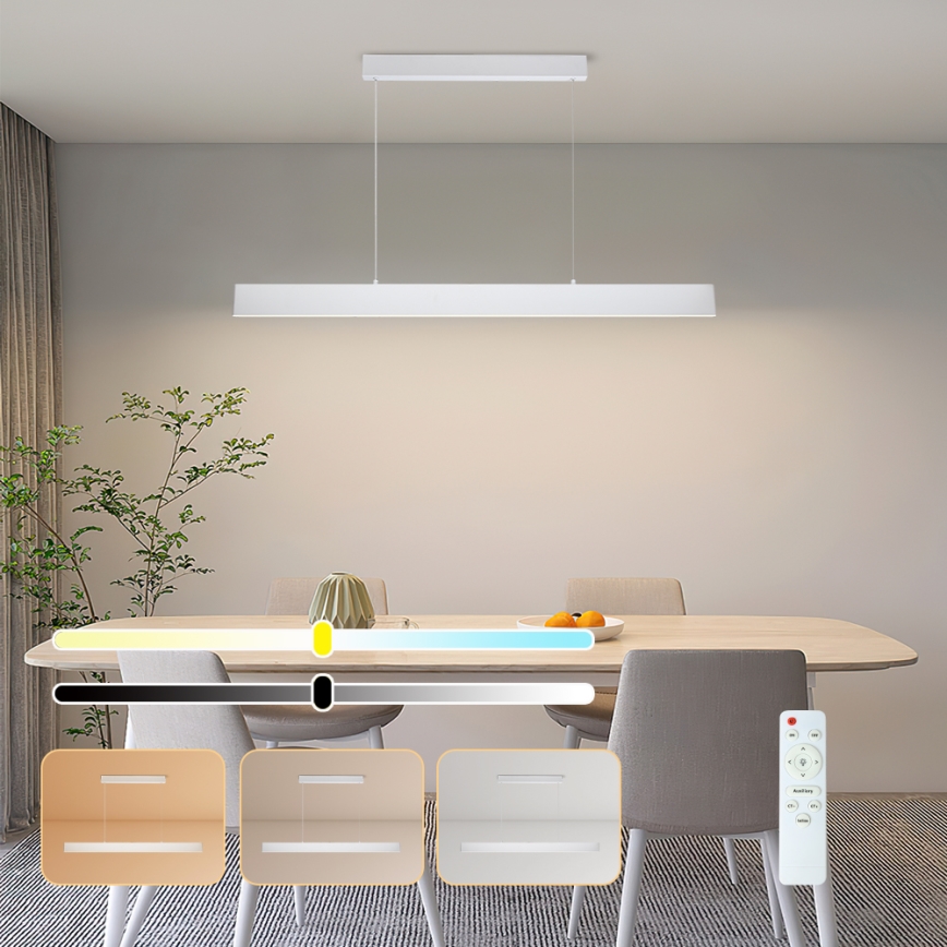 Brilagi - Led Dimmable κρεμαστό φωτιστικό οροφής SLIMLINE LED/40W/230V 3000-6000K λευκό + τηλεχειριστήριο