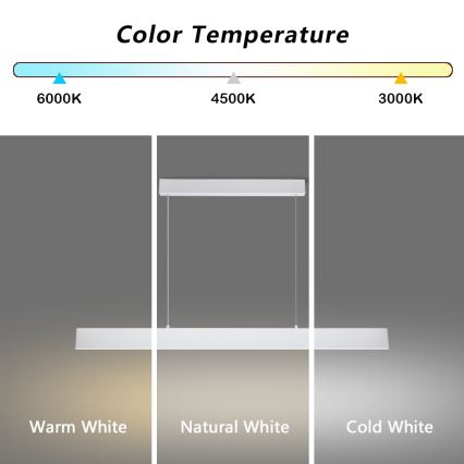 Brilagi - Led Dimmable κρεμαστό φωτιστικό οροφής SLIMLINE LED/40W/230V 3000-6000K λευκό + τηλεχειριστήριο