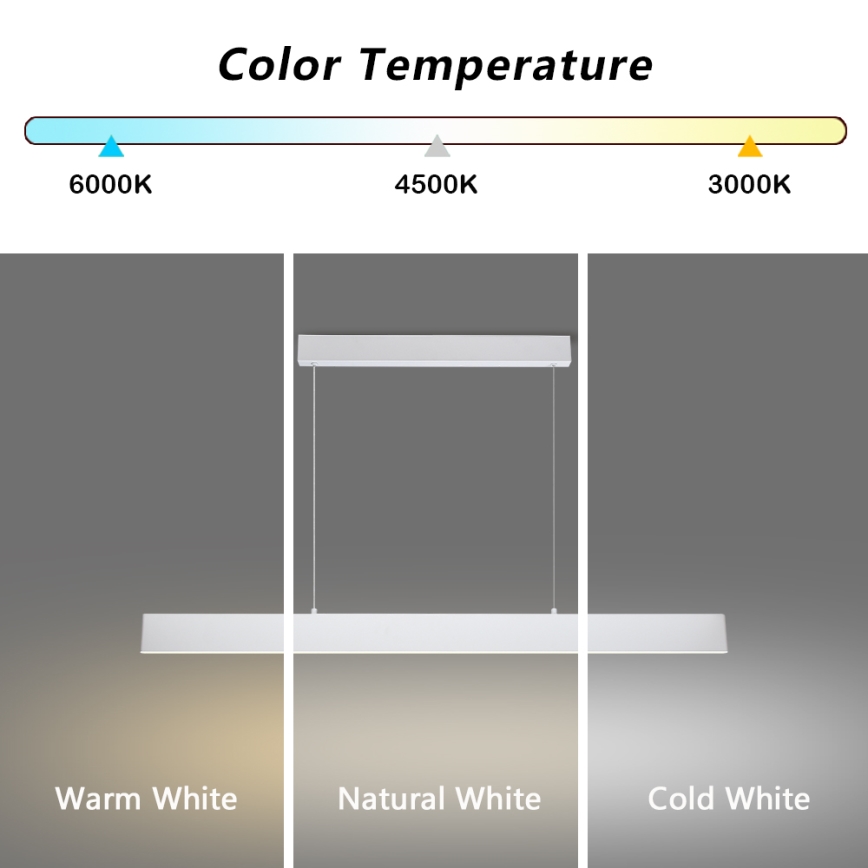 Brilagi - Led Dimmable κρεμαστό φωτιστικό οροφής SLIMLINE LED/40W/230V 3000-6000K λευκό + τηλεχειριστήριο
