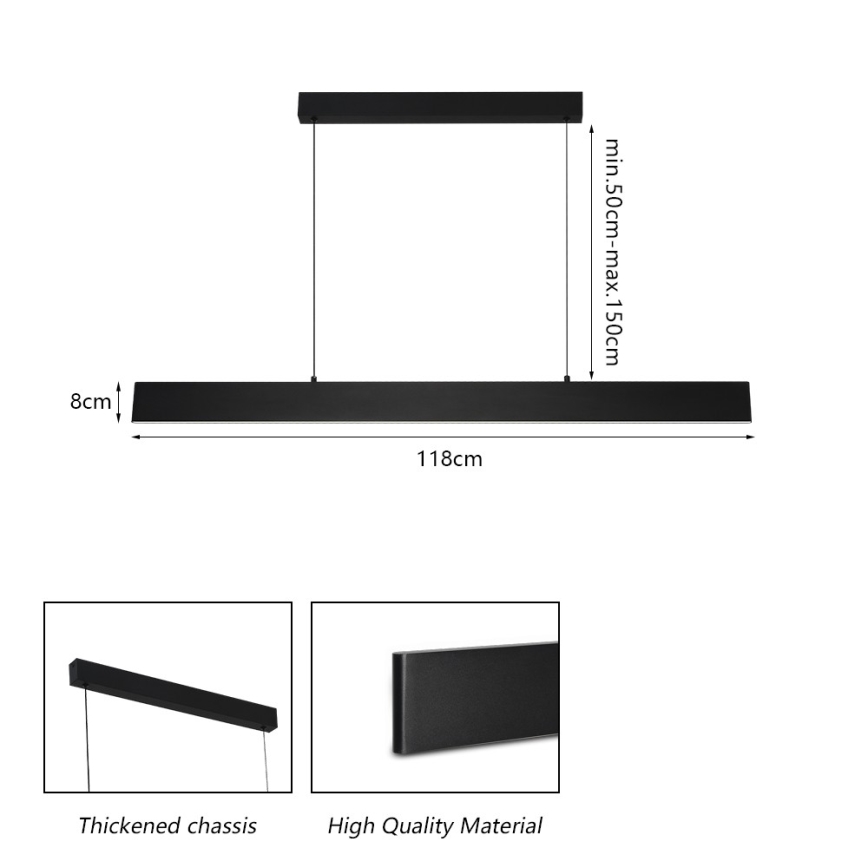 Brilagi - Led Dimmable κρεμαστό φωτιστικό οροφής SLIMLINE LED/40W/230V 3000-6000K μαύρο + τηλεχειριστήριο