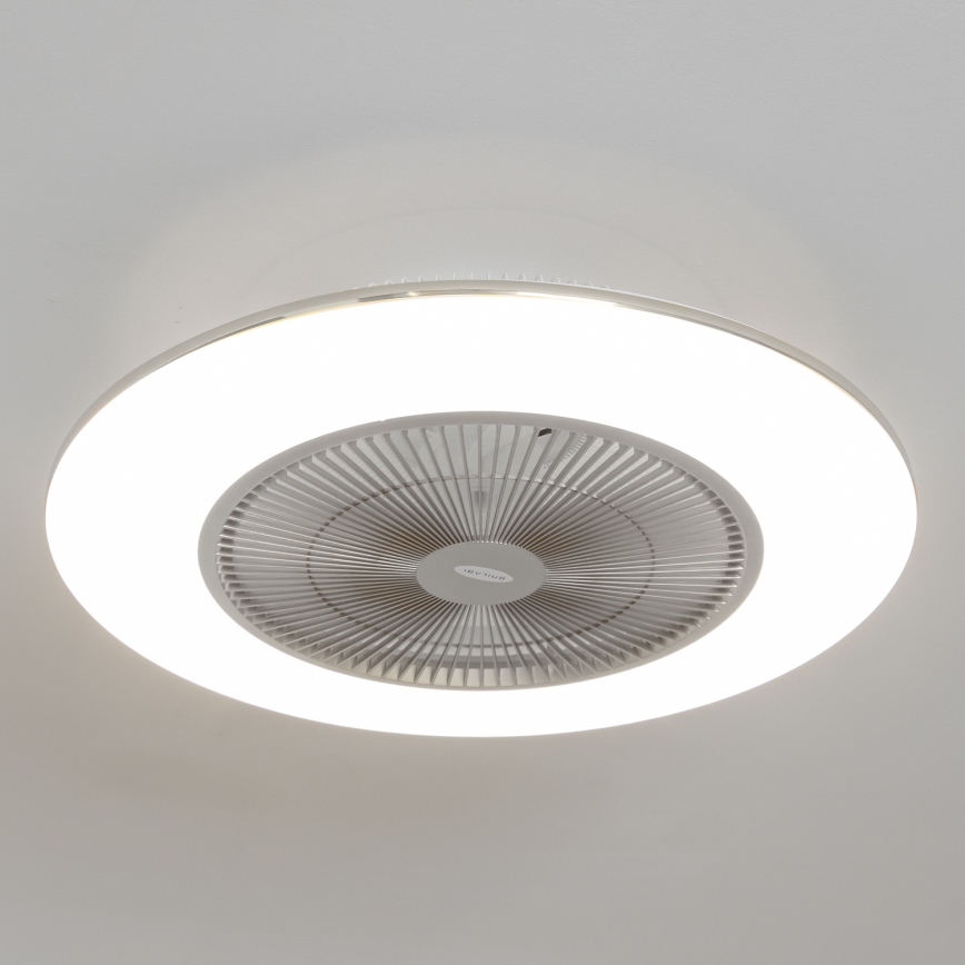 Brilagi - LED Dimmable φωτιστικό με ανεμιστήρα AURA LED/38W/230V 3000-6000K ασημί + τηλεχειριστήριο