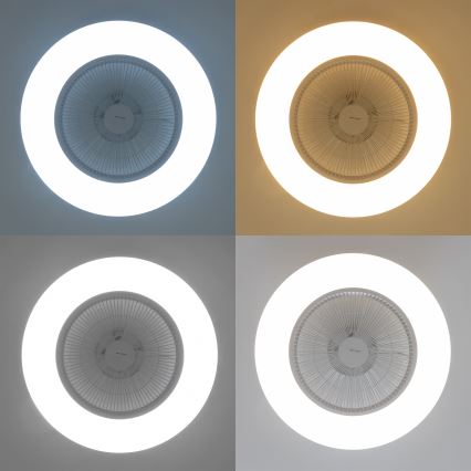 Brilagi - LED Dimmable φωτιστικό με ανεμιστήρα AURA LED/38W/230V 3000-6000K λευκό + τηλεχειριστήριο