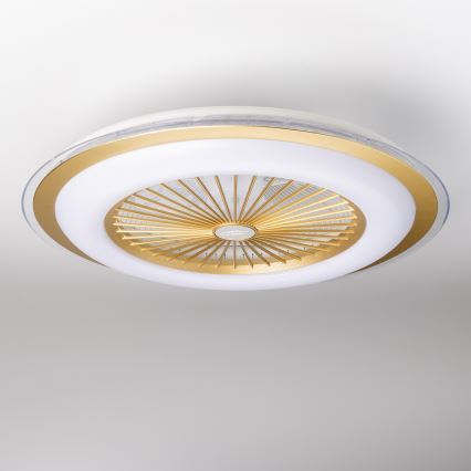 Brilagi - LED Dimmable φωτιστικό με ανεμιστήρα RONDA LED/48W/230V 3000-6000K χρυσό + τηλεχειριστήριο