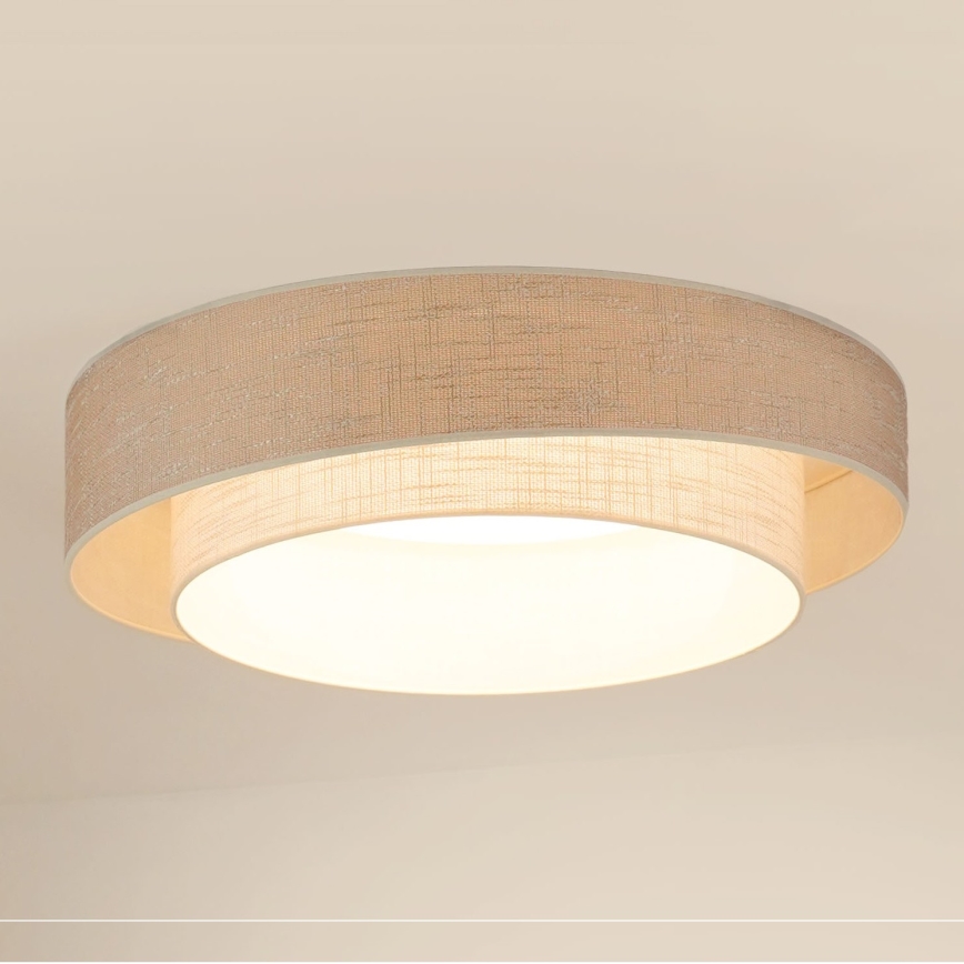 Brilagi - LED Dimmable φωτιστικό οροφής DOVER SHINE LED/24W/230V 3000/4000/6500K γκρι/κρεμ + τηλεχειριστήριο