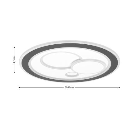 Brilagi - LED Dimmable φωτιστικό οροφής MODERN LED/89W/230V 2700-6500K διάμετρος 47 cm + τηλεχειριστήριο