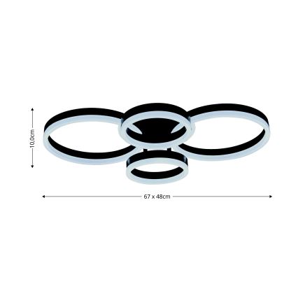 Brilagi - LED Dimmable φωτιστικό οροφής ORBITS LED/49W/230V 3000/4000/6000K + τηλεχειριστήριο