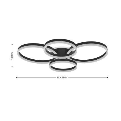 Brilagi - LED Dimmable φωτιστικό οροφής ORBITS LED/52W/230V 3000/4000/6000K + τηλεχειριστήριο