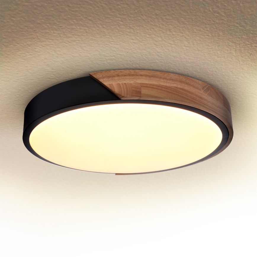 Brilagi - LED Dimmable φωτιστικό οροφής PILANA LED/48W/230V 3000-6500K δρυς διάμετρος 40 cm + τηλεχειριστήριο