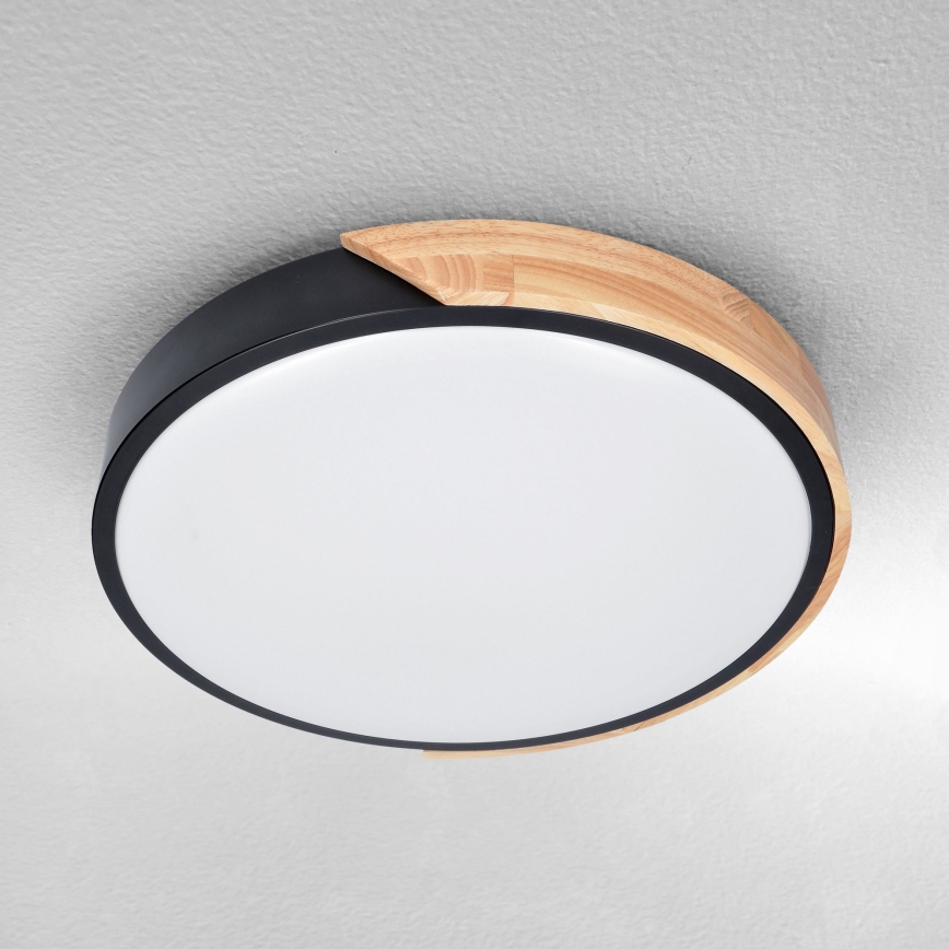 Brilagi - LED Dimmable φωτιστικό οροφής PILANA LED/48W/230V 3000-6500K δρυς διάμετρος 40 cm + τηλεχειριστήριο
