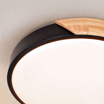 Brilagi - LED Dimmable φωτιστικό οροφής PILANA LED/48W/230V 3000-6500K δρυς διάμετρος 40 cm + τηλεχειριστήριο