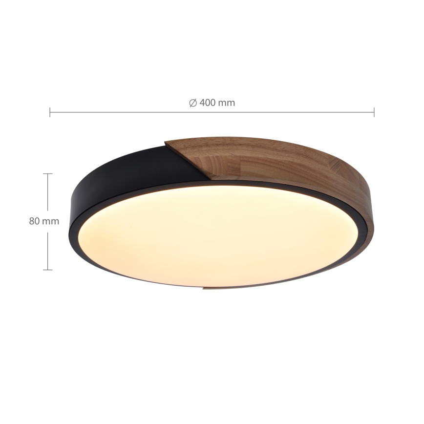 Brilagi - LED Dimmable φωτιστικό οροφής PILANA LED/48W/230V 3000-6500K δρυς διάμετρος 40 cm + τηλεχειριστήριο