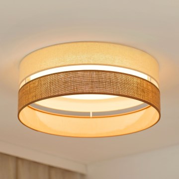 Brilagi - LED Dimmable φωτιστικό οροφής ROYAL YUTE LED/24W/230V διάμετρος 45 cm 3000/4000/6500K μπεζ/κρεμ  + τηλεχειριστήριο