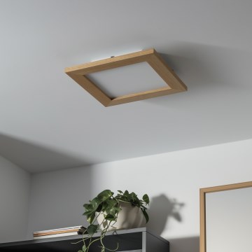 Brilagi - LED Dimmable φωτιστικό οροφής SLIMFRAME WOOD LED/25W/230V 34x34 cm 3000-6000K καφέ + τηλεχειριστήριο