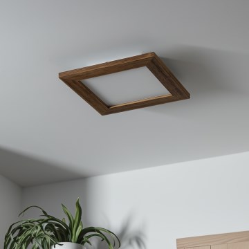 Brilagi - LED Dimmable φωτιστικό οροφής SLIMFRAME WOOD LED/25W/230V 34x34 cm 3000-6000K καφέ + τηλεχειριστήριο