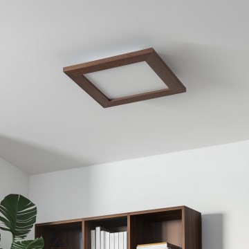 Brilagi - LED Dimmable φωτιστικό οροφής SLIMFRAME WOOD LED/25W/230V 34x34 cm 3000-6000K σκούρο καφέ + τηλεχειριστήριο