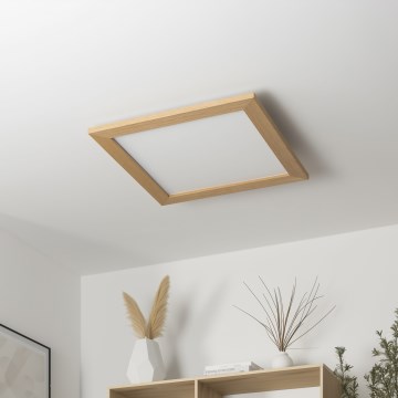 Brilagi - LED Dimmable φωτιστικό οροφής SLIMFRAME WOOD LED/36W/230V 49,5x49,5 cm 3000-6000K καφέ + τηλεχειριστήριο