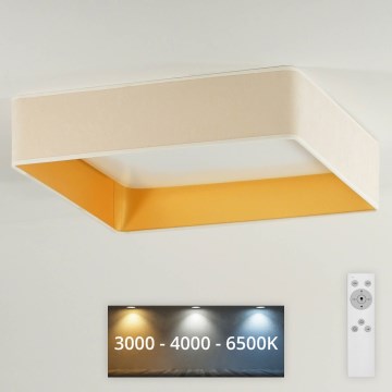 Brilagi - LED Dimmable φωτιστικό οροφής VELVET SQUARE LED/24W/230V 3000/4000/6500K + τηλεχειριστήριο κρεμ