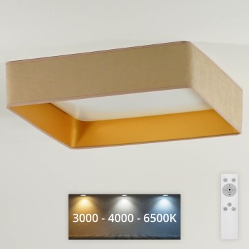 Brilagi - LED Dimmable φωτιστικό οροφής VELVET SQUARE LED/24W/230V 3000/4000/6500K + τηλεχειριστήριο μπεζ