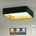 Brilagi - LED Dimmable φωτιστικό οροφής VELVET SQUARE LED/24W/230V 3000/4000/6500K + τηλεχειριστήριο πράσινο
