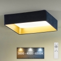 Brilagi - LED Dimmable φωτιστικό οροφής VELVET SQUARE LED/24W/230V 3000/4000/6500K + τηλεχειριστήριο σκούρο μπλε