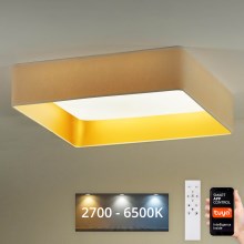 Brilagi - LED Dimmable φωτιστικό οροφής VELVET SQUARE SMART LED/36W/230V 2700-6500K Wi-Fi Tuya + τηλεχειριστήριο κρεμ