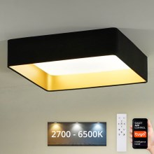Brilagi - LED Dimmable φωτιστικό οροφής VELVET SQUARE SMART LED/36W/230V 2700-6500K Wi-Fi Tuya + τηλεχειριστήριο μαύρο