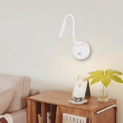 Brilagi - LED Dimming εύκαμπτο τοίχου φωτιστικό MAYA 1xG9/4W/230V λευκό 2700-6500K Wi-Fi Tuya