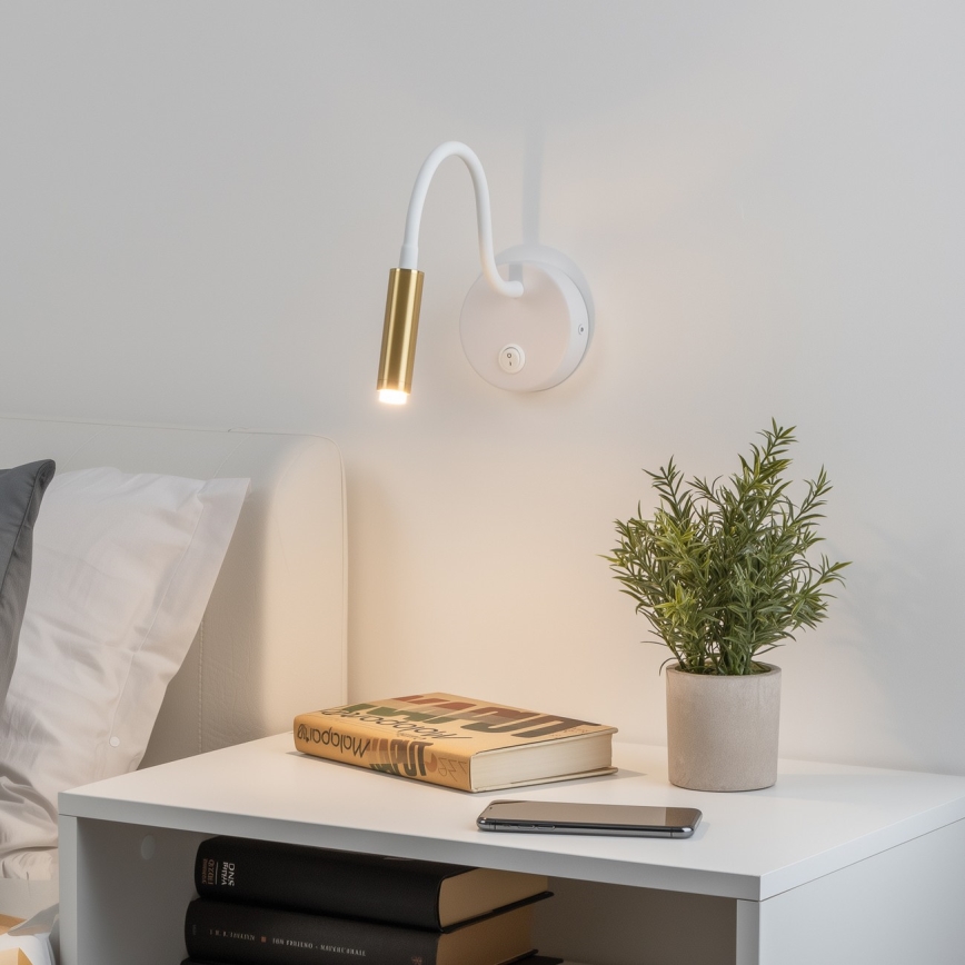 Brilagi - LED Dimming εύκαμπτο τοίχου φωτιστικό MAYA 1xG9/4W/230V λευκό/χρυσό 2700-6500K Wi-Fi Tuya