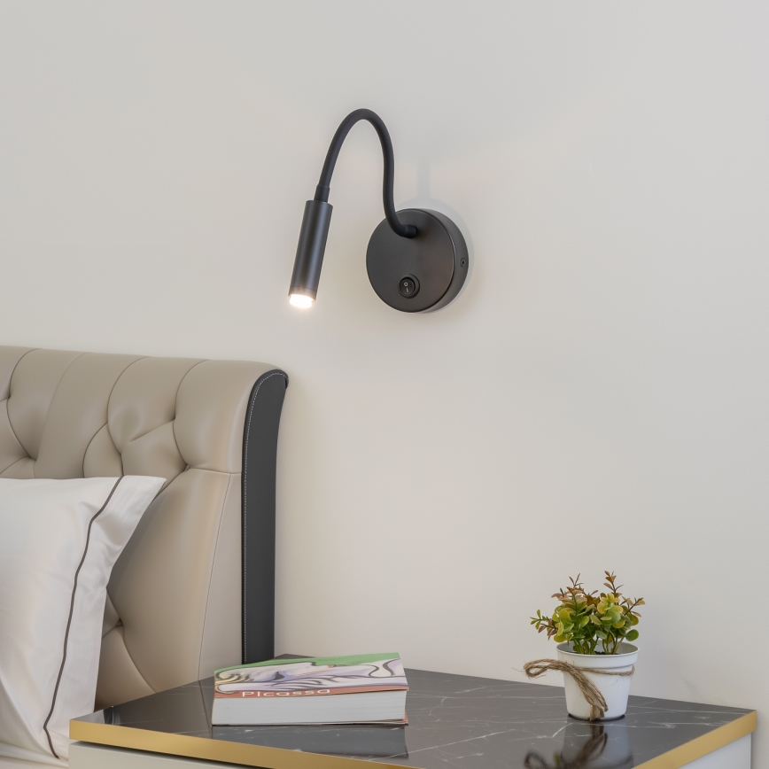 Brilagi - LED Dimming εύκαμπτο τοίχου φωτιστικό MAYA 1xG9/4W/230V μαύρο 2700-6500K Wi-Fi Tuya