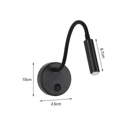 Brilagi - LED Dimming εύκαμπτο τοίχου φωτιστικό MAYA 1xG9/4W/230V μαύρο 2700-6500K Wi-Fi Tuya