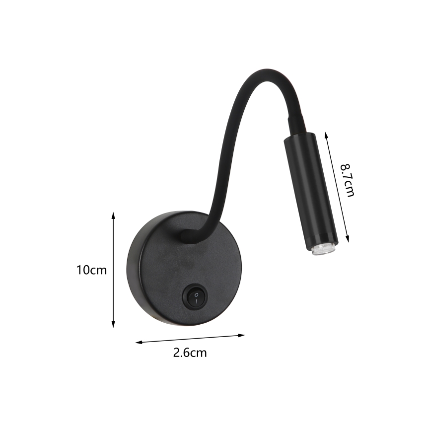 Brilagi - LED Dimming εύκαμπτο τοίχου φωτιστικό MAYA 1xG9/4W/230V μαύρο 2700-6500K Wi-Fi Tuya