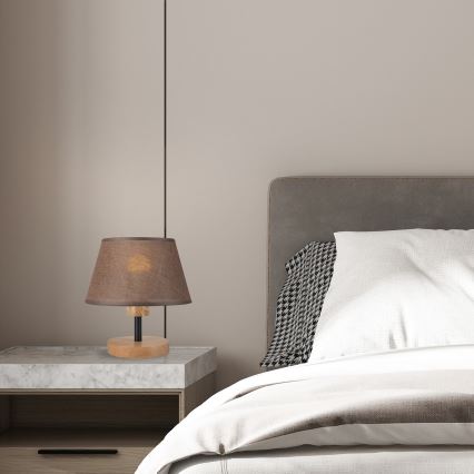 Brilagi - LED Eπιτραπέζιο φωτιστικό ANTHONY 1xE14/40W/230V δρυς/καφέ