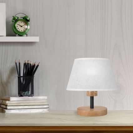 Brilagi - LED Eπιτραπέζιο φωτιστικό ANTHONY 1xE27/60W/230V δρυς/λευκό