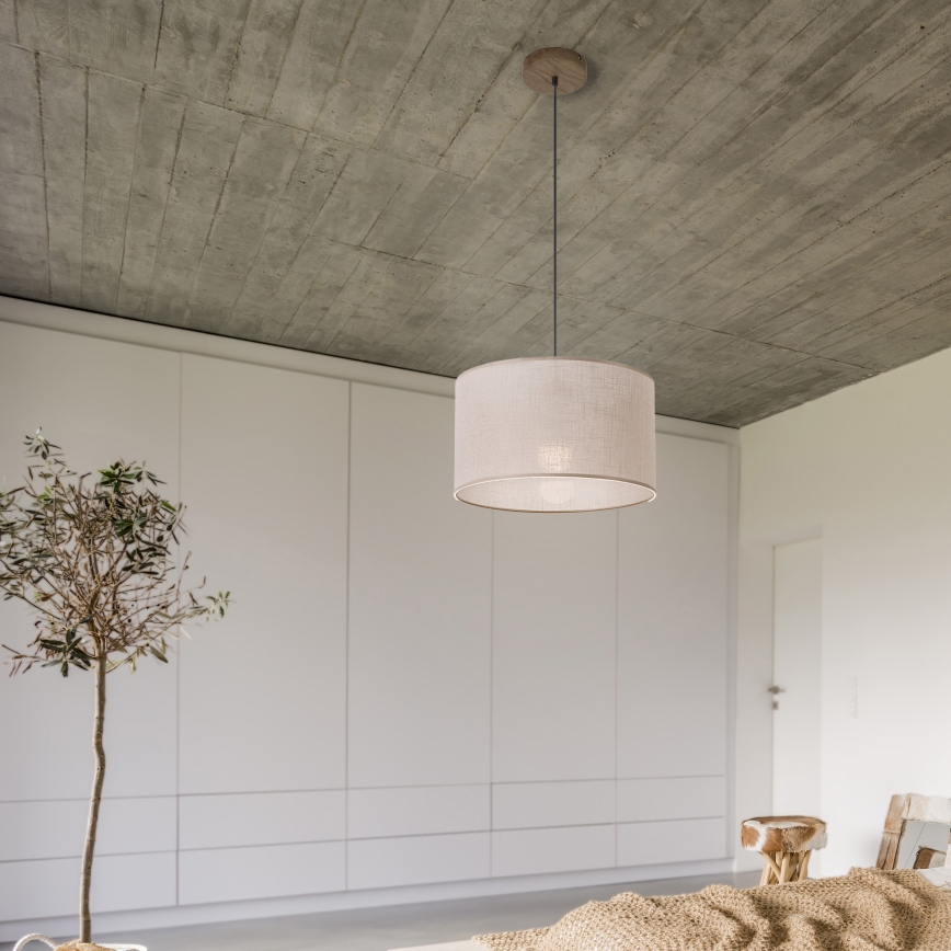 Brilagi - LED Φωτιστικό οροφής με καλώδιο ANTHONY 1xE27/60W/230V δρυς καρυδιά/μπεζ