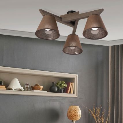 Brilagi - LED Οροφής φωτιστικό ANTHONY 3xE14/40W/230V δρυς καρυδιά/καφέ