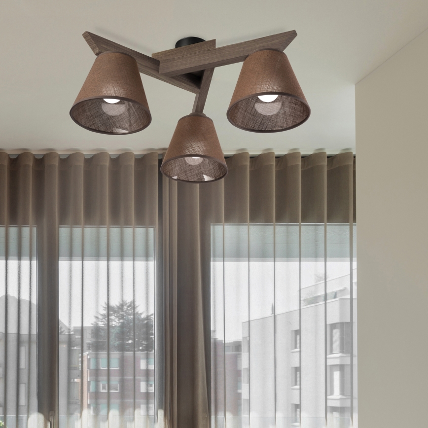 Brilagi - LED Οροφής φωτιστικό ANTHONY 3xE14/40W/230V δρυς καρυδιά/καφέ