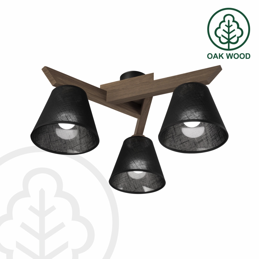 Brilagi - LED Οροφιά φωτιστικό ANTHONY 3xE14/40W/230V δρυς καρυδιά/μαύρο