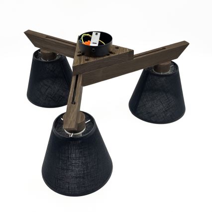 Brilagi - LED Οροφιά φωτιστικό ANTHONY 3xE14/40W/230V δρυς καρυδιά/μαύρο