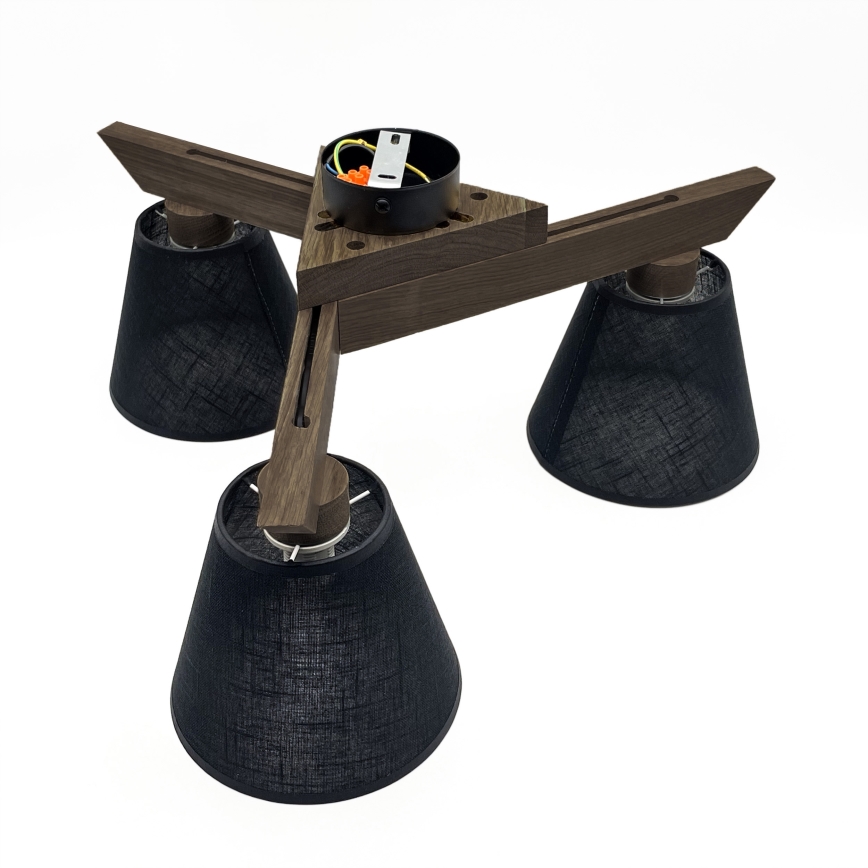 Brilagi - LED Οροφιά φωτιστικό ANTHONY 3xE14/40W/230V δρυς καρυδιά/μαύρο