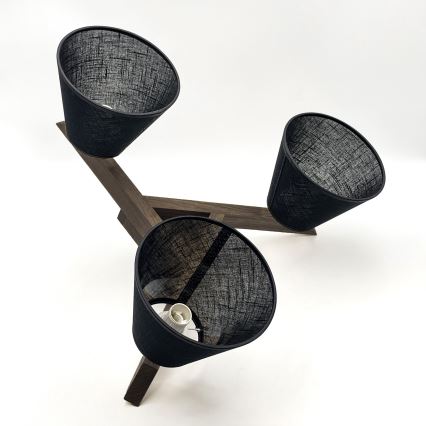 Brilagi - LED Οροφιά φωτιστικό ANTHONY 3xE14/40W/230V δρυς καρυδιά/μαύρο