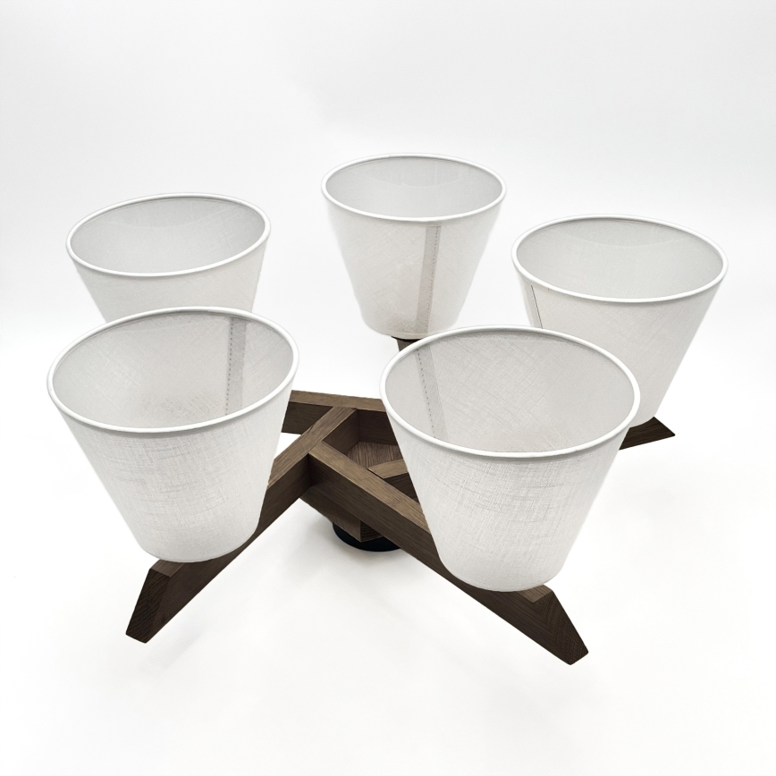 Brilagi - LED Οροφής Φωτιστικό ANTHONY 5xE14/40W/230V δρυς καρυδιά/λευκό