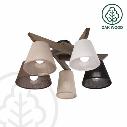 Brilagi - LED Οροφής φωτιστικό ANTHONY 5xE14/40W/230V δρυς καρυδιά