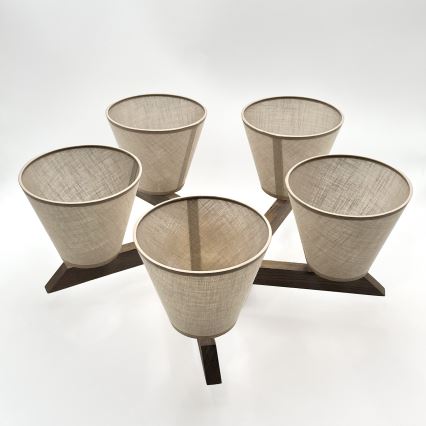 Brilagi - LED Οροφής φωτιστικό ANTHONY 5xE14/40W/230V δρυς καρυδιά/μπεζ