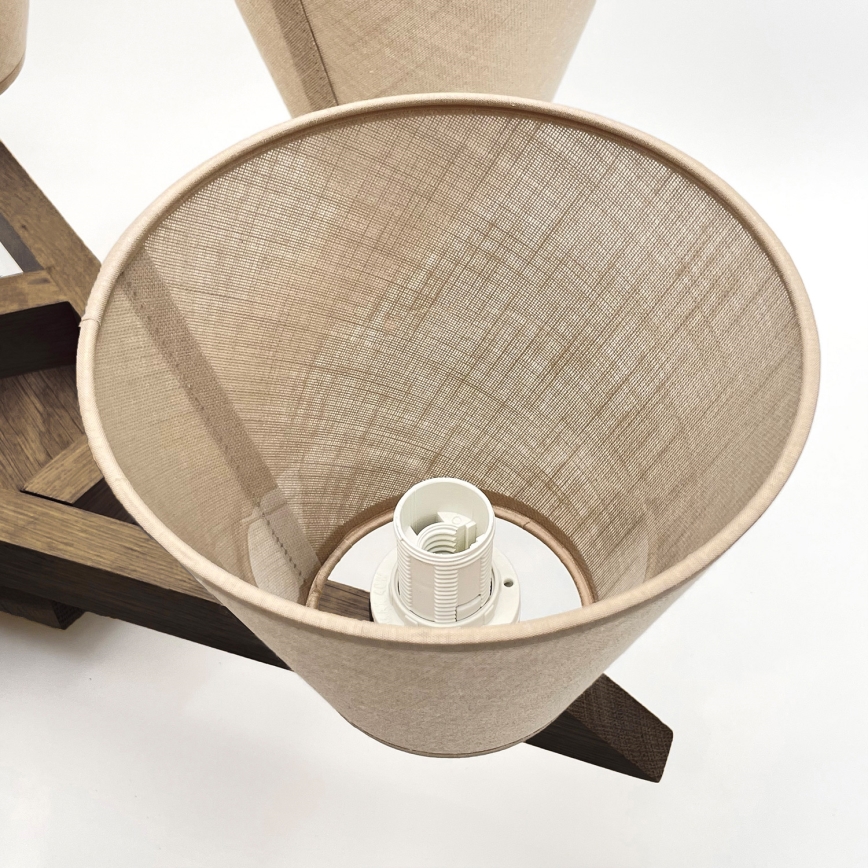 Brilagi - LED Οροφής φωτιστικό ANTHONY 5xE14/40W/230V δρυς καρυδιά/μπεζ