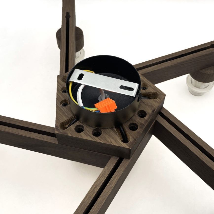 Brilagi - LED Οροφής φωτιστικό ANTHONY 5xE14/40W/230V δρυς καρυδιά/μπεζ