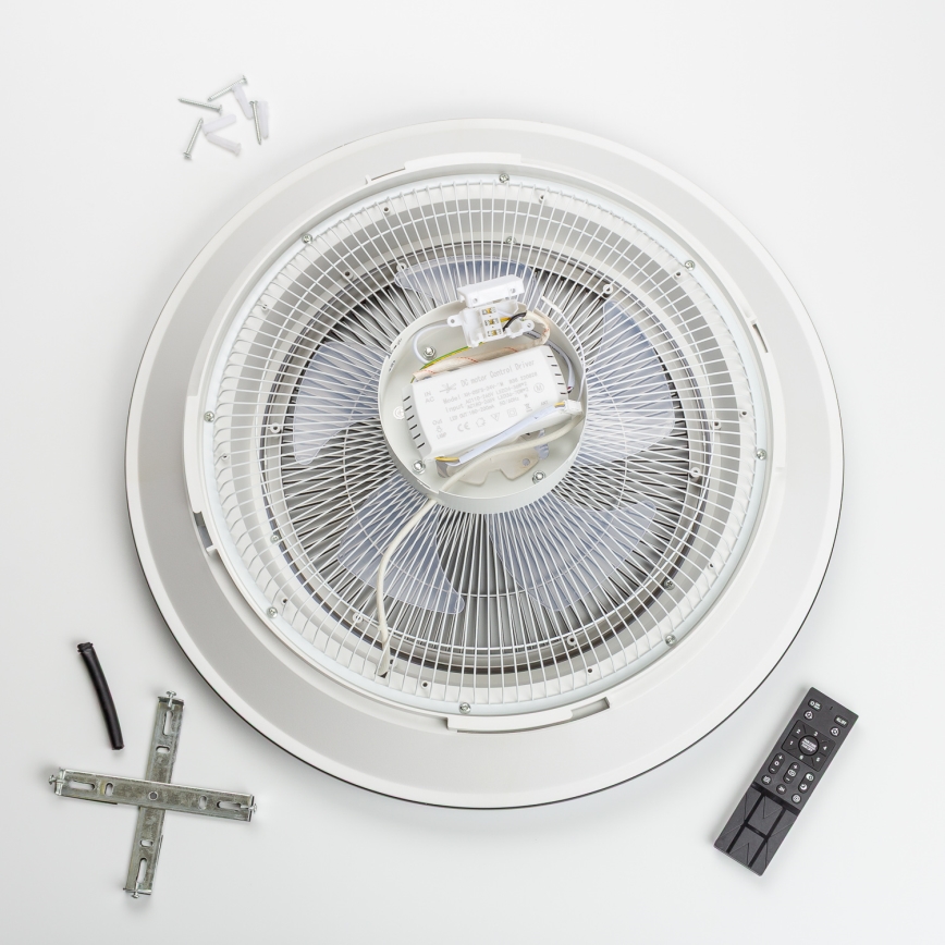Brilagi - Ρυθμιζόμενο φωτιστικό LED με ανεμιστήρα AURA LED/38W/230V 3000-6000K ασημί + τηλεχειριστήριο